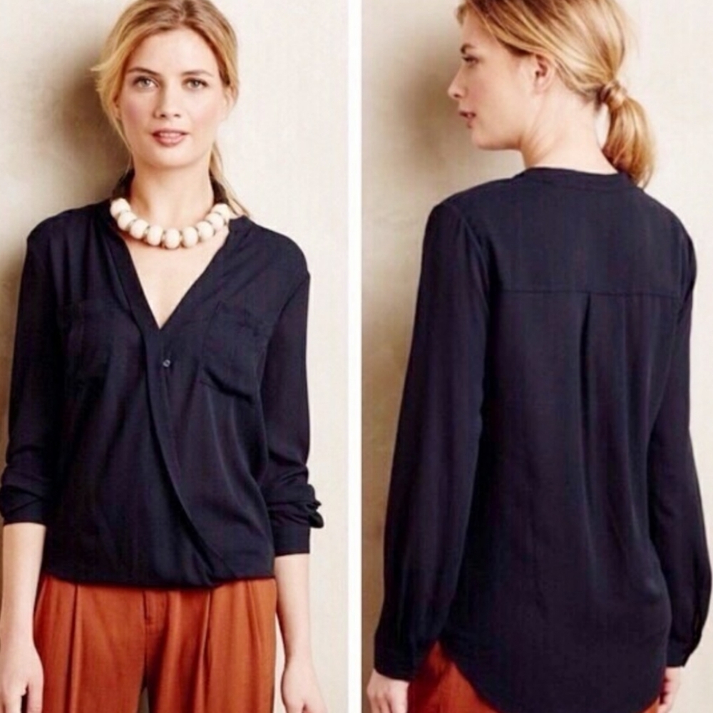 Anthro~Maeve Eva Wrap Blouse